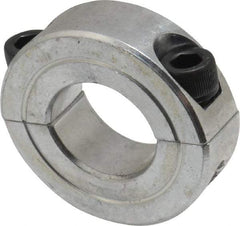 Climax Metal Products - 13/16" Bore, Aluminum, Two Piece Two Piece Split Shaft Collar - 1-5/8" Outside Diam, 1/2" Wide - Benchmark Tooling