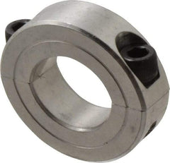 Climax Metal Products - 15/16" Bore, Aluminum, Two Piece Two Piece Split Shaft Collar - 1-3/4" Outside Diam, 1/2" Wide - Benchmark Tooling