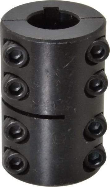 Climax Metal Products - 5/8" Inside x 1-5/16" Outside Diam, Two Piece Rigid Coupling with Keyway - 2" Long x 3/16" Keyway Width x 3/32" Keyway Depth - Benchmark Tooling