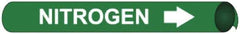 NMC - Pipe Marker with Nitrogen Legend and Arrow Graphic - 6 to 8" Pipe Outside Diam, White on Green - Benchmark Tooling