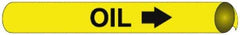 NMC - Pipe Marker with Oil Legend and Arrow Graphic - 8 to 10" Pipe Outside Diam, Black on Yellow - Benchmark Tooling