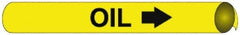 NMC - Pipe Marker with Oil Legend and Arrow Graphic - 4-5/8 to 5-7/8" Pipe Outside Diam, Black on Yellow - Benchmark Tooling