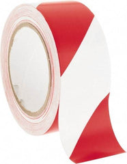 NMC - Red & White Striped Vinyl Tape - 2" Wide x 108' Long x 0.002" Thick, General Traffic - Benchmark Tooling