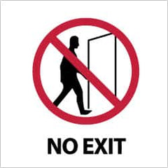 NMC - No Exit, Pressure Sensitive Vinyl Exit Sign - 4" Wide x 4" High - Benchmark Tooling