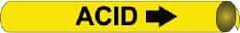 NMC - Pipe Marker with Acid Legend and Arrow Graphic - 8 to 10" Pipe Outside Diam, Black on Yellow - Benchmark Tooling