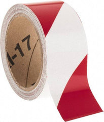 NMC - Red & Silver Striped Vinyl Tape - 2" Wide x 30' Long x 0.002" Thick, General Traffic - Benchmark Tooling