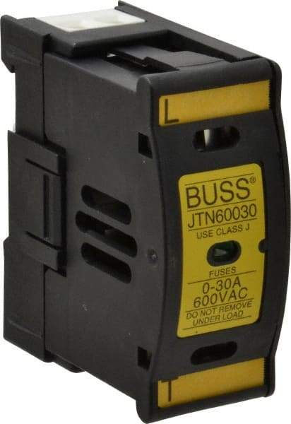Cooper Bussmann - 1 Pole, 600 VAC/VDC, 30 Amp, DIN Rail Mount Fuse Holder - Compatible with J Class, 1.23 Inch Wide Fuse - Benchmark Tooling
