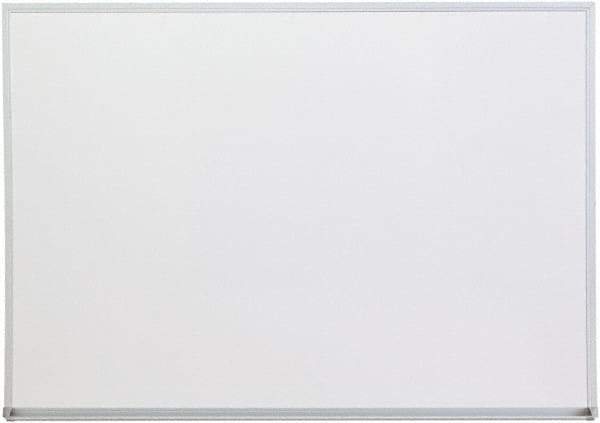 UNIVERSAL - 36" High x 48" Wide Melamine Dry Erase Board with 3/4" Rail - Aluminum, 5/8" Deep - Benchmark Tooling