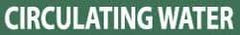 NMC - Pipe Marker with Circulating Water Legend and No Graphic - 1-1/2 to 2" Pipe Outside Diam, White on Green - Benchmark Tooling