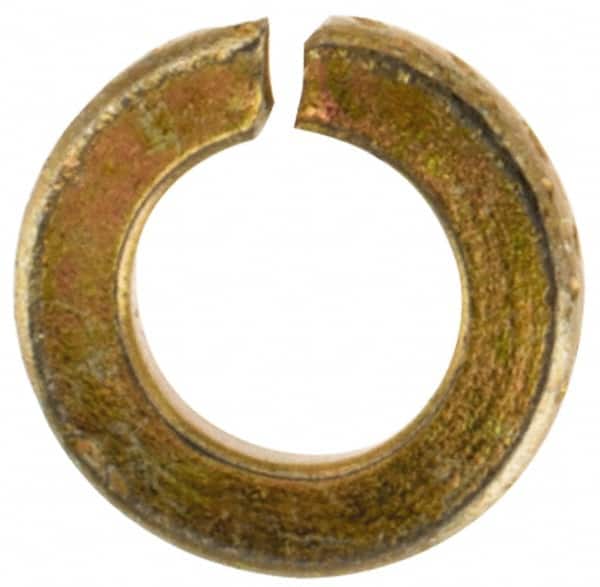 Value Collection - #2, 0.088" ID, 0.02" Thick Split Lock Washer - Grade 2 Spring Steel, Zinc Yellow Dichromate Finish, 0.088" Min ID, 0.094" Max ID, 0.172" Max OD - Benchmark Tooling