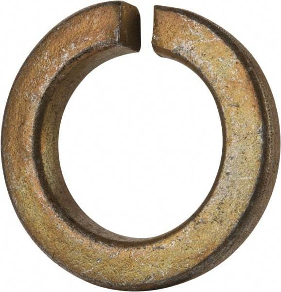 Value Collection - 1-3/8", 1.379" ID, 0.344" Thick Split Lock Washer - Grade 8 Spring Steel, Zinc Yellow Dichromate Finish, 1.379" Min ID, 1.408" Max ID, 2.219" Max OD - Benchmark Tooling