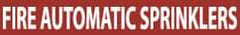 NMC - Pipe Marker with Fire Automatic Sprinklers Legend and No Graphic - 3/4 to 1-1/4" Pipe Outside Diam, White on Red - Benchmark Tooling