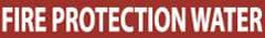 NMC - Pipe Marker with Fire Protection Water Legend and No Graphic - 2-1/2 to 6" Pipe Outside Diam, White on Red - Benchmark Tooling