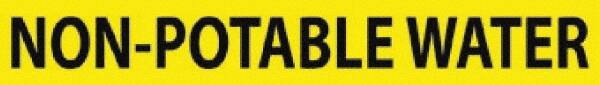 NMC - Pipe Marker with Non-Potable Water Legend and No Graphic - 2-1/2 to 6" Pipe Outside Diam, Black on Yellow - Benchmark Tooling