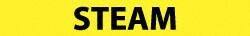 NMC - Pipe Marker with Steam Legend and No Graphic - 2-1/2 to 6" Pipe Outside Diam, Black on Yellow - Benchmark Tooling