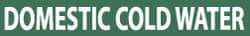 NMC - Pipe Marker with Domestic Cold Water Legend and No Graphic - 3/4 to 1-1/4" Pipe Outside Diam, White on Green - Benchmark Tooling