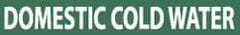 NMC - Pipe Marker with Domestic Cold Water Legend and No Graphic - 1-1/2 to 2" Pipe Outside Diam, White on Green - Benchmark Tooling