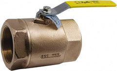 Conbraco - 1-1/4" Pipe, Standard Port, Lead Free Bronze Standard Ball Valve - 2 Piece, Female NPT Ends, Lever Handle, 600 WOG, 150 WSP - Benchmark Tooling