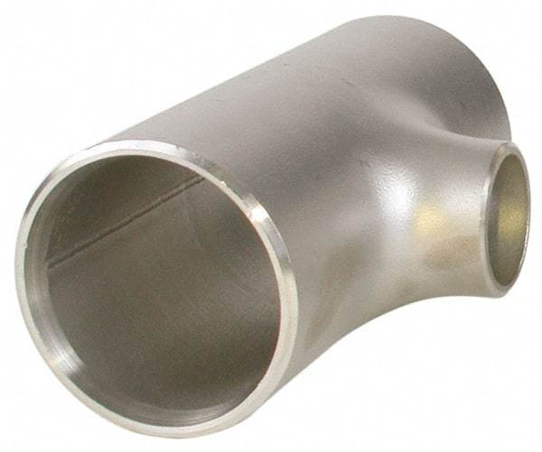 Merit Brass - 3 x 2" Grade 304L Stainless Steel Pipe Tee - Butt Weld x Butt Weld x Butt Weld End Connections - Benchmark Tooling