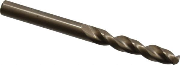 Cleveland - #6 135° Parabolic Flute Cobalt Screw Machine Drill Bit - Oxide/Gold Finish, Right Hand Cut, 1-1/4" Flute Length, 2-3/8" OAL, Split Point, Straight Shank - Benchmark Tooling