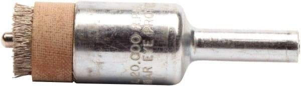 Weiler - 1/2" Brush Diam, Crimped, End Brush - 1/4" Diam Shank, 20,000 Max RPM - Benchmark Tooling
