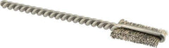 Weiler - 1/4" Diam Flat Stainless Steel Tube Brush - 0.005" Filament Diam, 9/16" Brush Length, 2-1/8" OAL, 3/32" Diam Shank - Benchmark Tooling