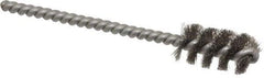 Weiler - 1/2" Diam Helical Stainless Steel Tube Brush - 0.005" Filament Diam, 1" Brush Length, 3-1/2" OAL, 3/16" Diam Stainless Steel Shank - Benchmark Tooling