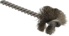 Weiler - 1-1/4" Diam Helical Stainless Steel Tube Brush - 0.008" Filament Diam, 1" Brush Length, 3-1/2" OAL, 1/4" Diam Stainless Steel Shank - Benchmark Tooling