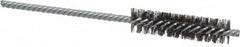 Weiler - 1/2" Diam Helical Steel Tube Brush - Double Spiral, 0.006" Filament Diam, 2" Brush Length, 5" OAL, 5/32" Diam Shank - Benchmark Tooling