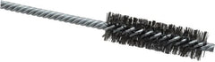 Weiler - 3/4" Diam Helical Steel Tube Brush - Double Spiral, 0.0104" Filament Diam, 2-1/2" Brush Length, 5-1/2" OAL, 1/4" Diam Shank - Benchmark Tooling