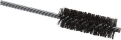 Weiler - 7/8" Diam Helical Steel Tube Brush - Double Spiral, 0.006" Filament Diam, 2-1/2" Brush Length, 5-1/2" OAL, 1/4" Diam Shank - Benchmark Tooling