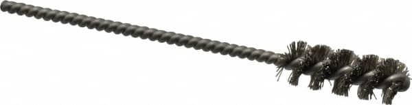 Weiler - 3/8" Diam Helical Stainless Steel Tube Brush - 0.008" Filament Diam, 1" Brush Length, 3-1/2" OAL, 1/8" Diam Stainless Steel Shank - Benchmark Tooling
