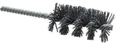 Weiler - 1-1/4" Diam Helical Nylon Tube Brush - Single Spiral, 0.035" Filament Diam, 2-1/2" Brush Length, 5-1/2" OAL, 1/4" Diam Shank - Benchmark Tooling