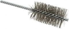 Weiler - 1-1/2" Diam Helical Stainless Steel Tube Brush - Double Spiral, 0.014" Filament Diam, 2-1/2" Brush Length, 5-1/2" OAL, 1/4" Diam Shank - Benchmark Tooling
