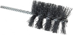 Weiler - 2" Diam Helical Nylon Tube Brush - Single Spiral, 0.022" Filament Diam, 2-1/2" Brush Length, 5-1/2" OAL, 1/4" Diam Shank - Benchmark Tooling