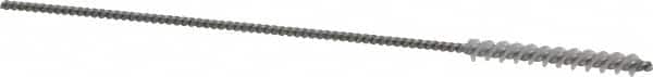 Weiler - 1/8" Diam Helical Nylon Tube Brush - 0.012" Filament Diam, 1" Brush Length, 4" OAL, 0.064" Diam Shank - Benchmark Tooling