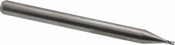 Kyocera - 1/32", 3/64" LOC, 1/8" Shank Diam, 1-1/2" OAL, 4 Flute, Solid Carbide Square End Mill - Single End, Uncoated, 30° Helix, Centercutting, Series 1820 - Benchmark Tooling