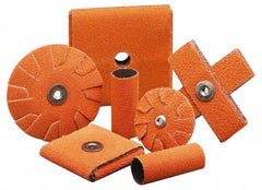 Merit Abrasives - 60 Grit, Medium Grade, Ceramic Square Pad - 2" Long x 2" Wide x 1/2" Thick, Cloth Backed, X Backing Weight, 6 Ply, 18,000 Max RPM - Benchmark Tooling