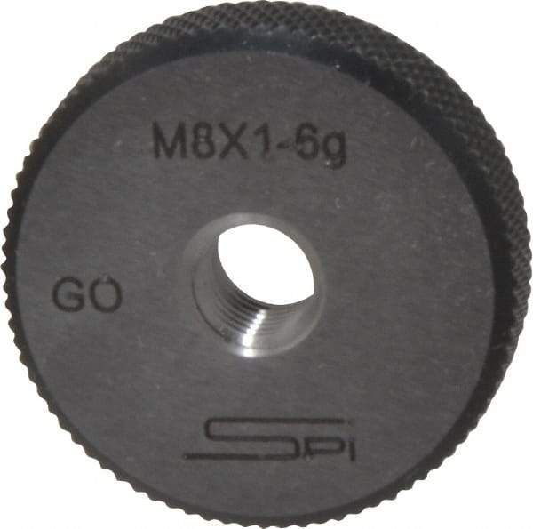 SPI - M8x1 Go Single Ring Thread Gage - Class 6G, Oil Hardened Nonshrinking Steel (OHNS), NPL Traceability Certification Included - Benchmark Tooling