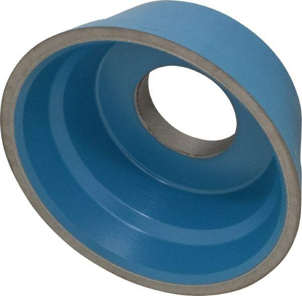 Norton - 3-3/4" Diam, 1-1/4" Hole Size, 1-1/2" Overall Thickness, 150 Grit, Type 11 Tool & Cutter Grinding Wheel - Very Fine Grade, Diamond, R Hardness, Resinoid Bond - Benchmark Tooling