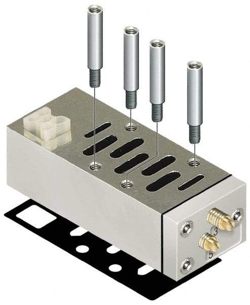 Parker - ISO 1 Sandwich Flow Control Valve - ISO 5599-2 Plug-In, 0 to 145 PSI & Zinc Material - Benchmark Tooling