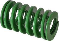 Dayton Lamina - 1-1/2" Hole Diam, 3/4" Rod Diam, 2-1/2" Free Length, Green Die Spring - 45.8 Lb Max Deflection, 1.01" Max Deflection, Light Duty, Chromium Vanadium Steel - Benchmark Tooling