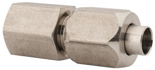 Made in USA - 1" Tube OD, 37° Stainless Steel Flared Tube Female Connector - 1-11-1/2 NPTF, Flare x FIP Ends - Benchmark Tooling