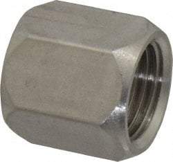 Made in USA - 3/8" Tube OD, 37° Stainless Steel Flared Tube Nut - 9/16-18 UNF, Flare Ends - Benchmark Tooling