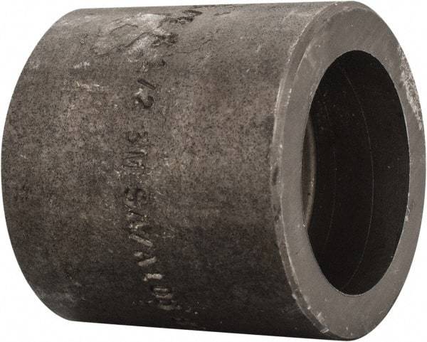 Made in USA - Size 3/4 x 1/2", Class 3,000, Forged Carbon Steel Black Pipe Reducing Coupling - 3,000 psi, Socket Weld End Connection - Benchmark Tooling