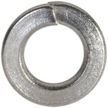 Value Collection - #5, 0.031" Thick Split Lock Washer - 18-8 Stainless Steel, Uncoated, 0.127" Min ID, 0.133" Max ID, 0.236" Max OD - Benchmark Tooling