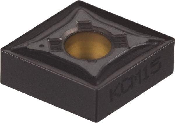 Kennametal - CNMG643 MP Grade KCM25 Carbide Turning Insert - TiN/TiCN/Al2O3 Finish, 80° Diamond, 3/4" Inscr Circle, 1/4" Thick, 3/64" Corner Radius - Benchmark Tooling