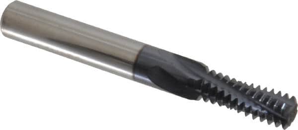 Accupro - 3/8-16 UNC, 0.285" Cutting Diam, 4 Flute, Solid Carbide Helical Flute Thread Mill - Internal Thread, 3/4" LOC, 2-1/2" OAL, 5/16" Shank Diam - Benchmark Tooling