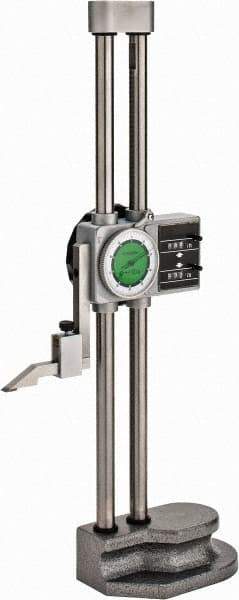 Value Collection - 12" Dial Height Gage - 0.001" Graduation, Accurate to 0.0015", Dial and Counter Display - Benchmark Tooling