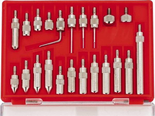 Value Collection - 22 Piece, #4-48 Inch Thread, Steel, Drop Indicator Point Kit - Use With Measuring Tool Kits 135-0010, 135-0011, 135-0006, 135-0007, 135-0012, 135-0013 - Benchmark Tooling
